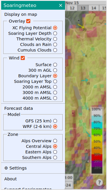 Menu principal de soarV2
